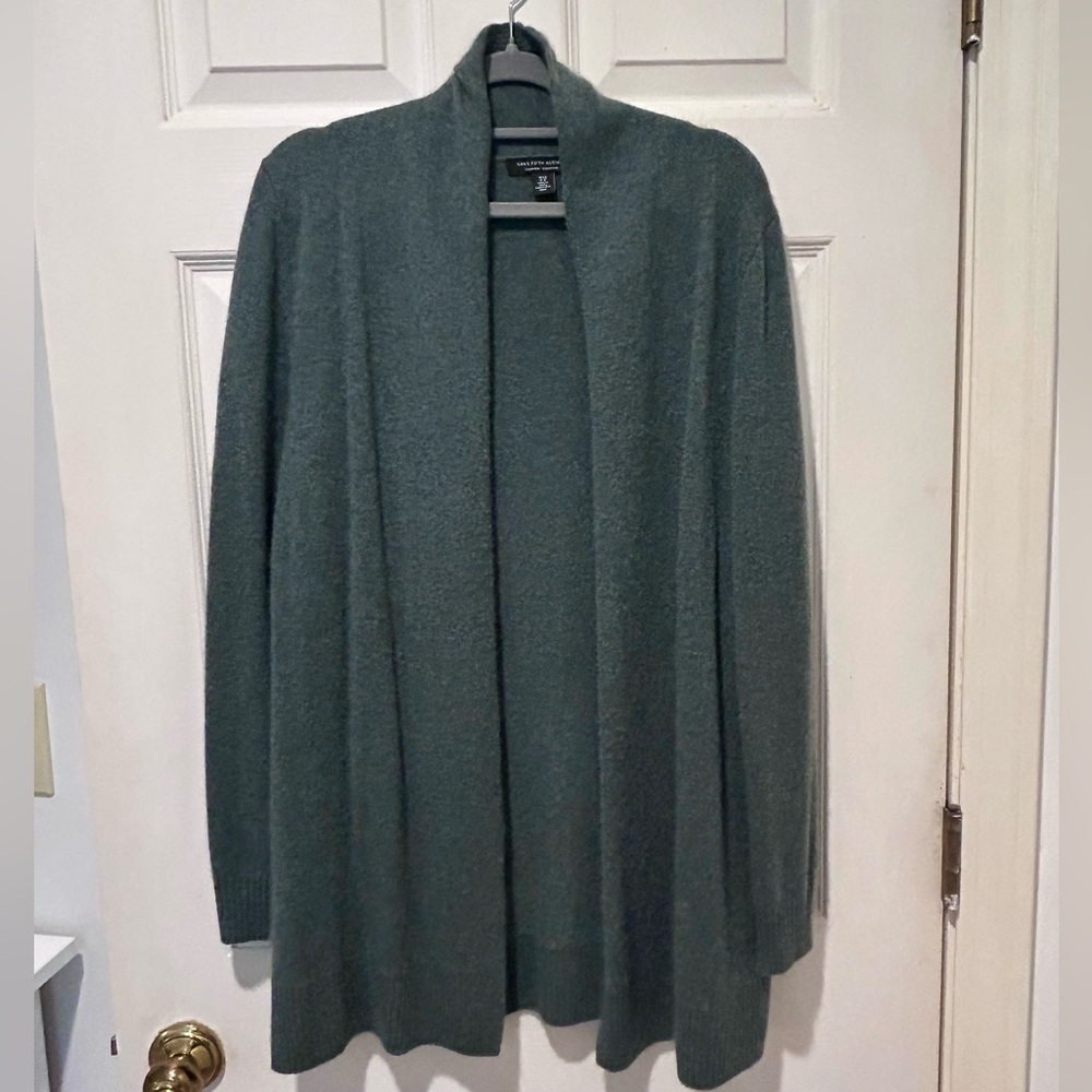 Cashmere Saks Fifth Avenue Long Cardigan Sz M